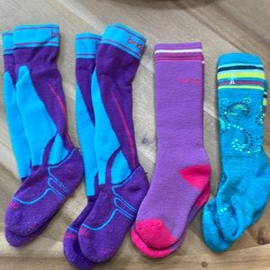 4 pairs kids ski socks Bridgedale & Smart wool XXS